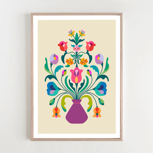 Bright tulips wall art print, bringing a touch of spring indoors with its beautiful and cheerful design.