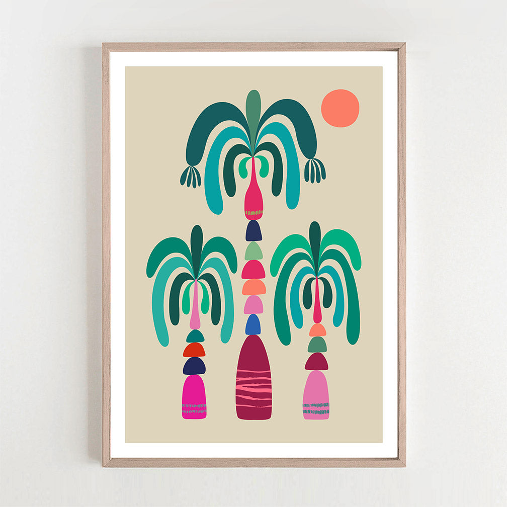 Palm Tree Print Wall Art | Palm Tree Artwork – 3 Birdies Studio