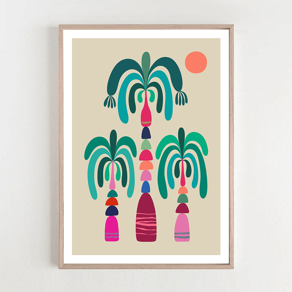 Vibrant palm trees design, ideal for bringing a beachy vibe to your space.