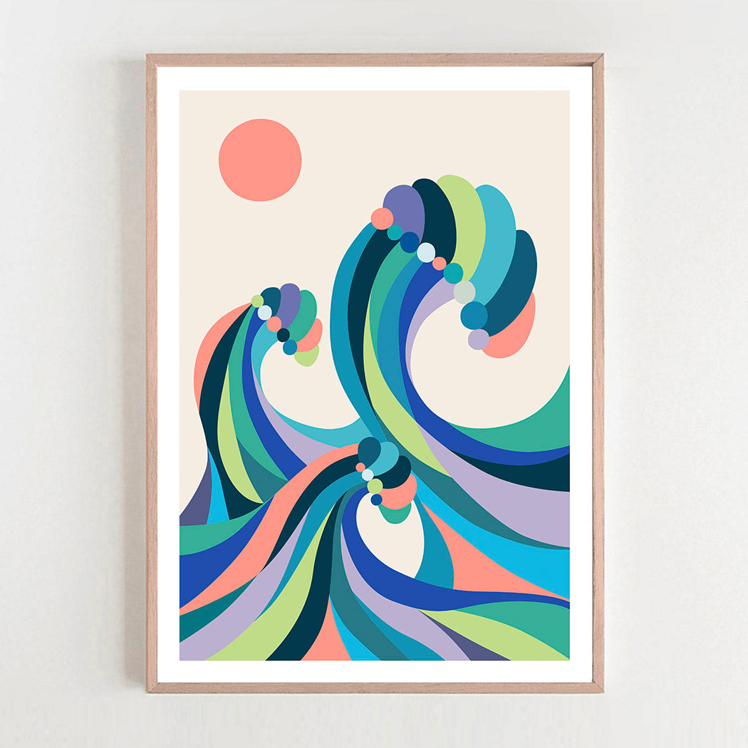 Catch the color wave! This vibrant print is here to add some splash to your space! 