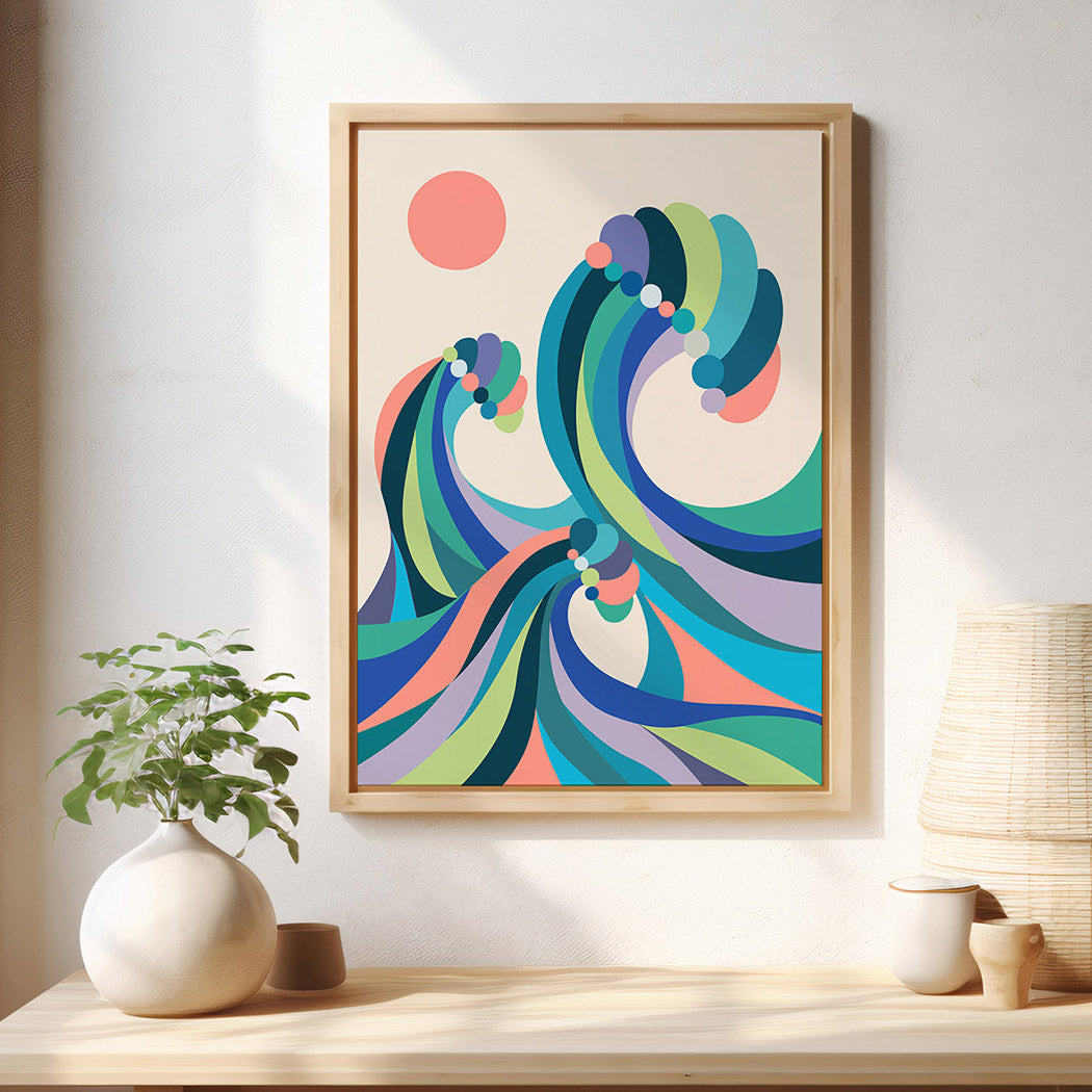 Catch the color wave! This vibrant print is here to add some splash to your space! 